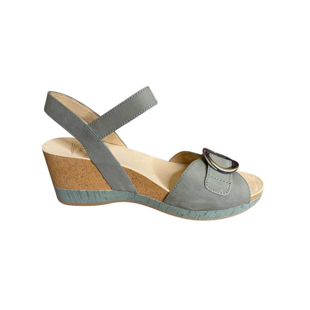 Dansko Stella Wedge Sandal in Sage Nubuck Size 9(40) Retro, Timeless, Romantic - Picture 5 of 12